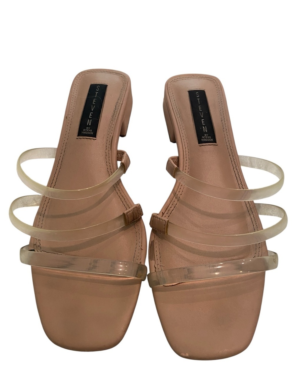STEVEN BY STEVE MADDEN CLEAR STRAPPY SANDALS SIZE 8.5